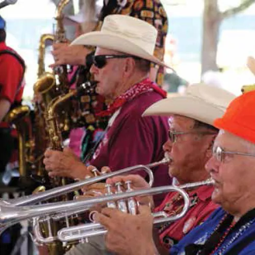 The Shiner Hobo Band performing at the St. Michael Picnic in Weimar.