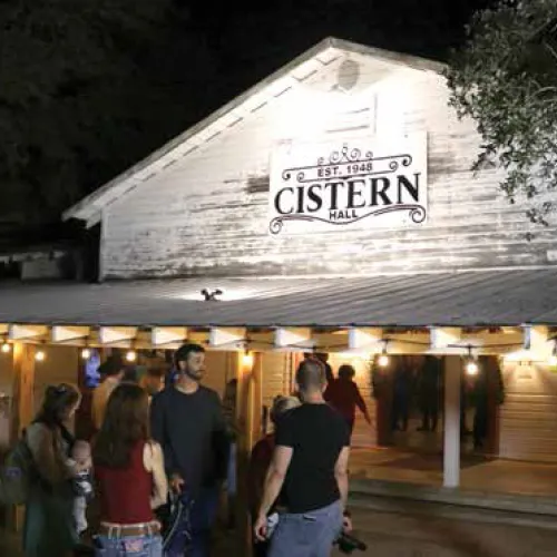 The scene outside the newly re-opened Cistern Dance Hall on New Year's Eve.