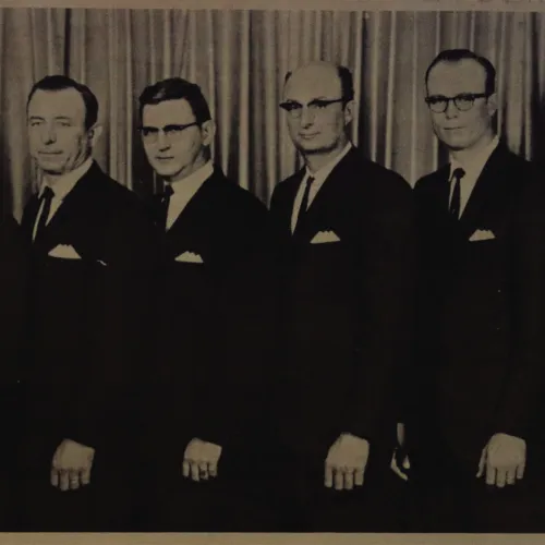 The Vrazel Polka Band circa 1966, when Jerry Adamek, far right, was still with the band.
