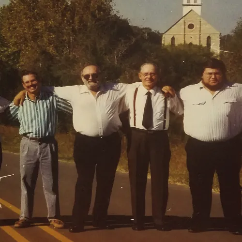 An undated photograph of the Harry Czarnek and the Texas Dutchmen, taken in Praha. Compare this one to the photo on Page 6.